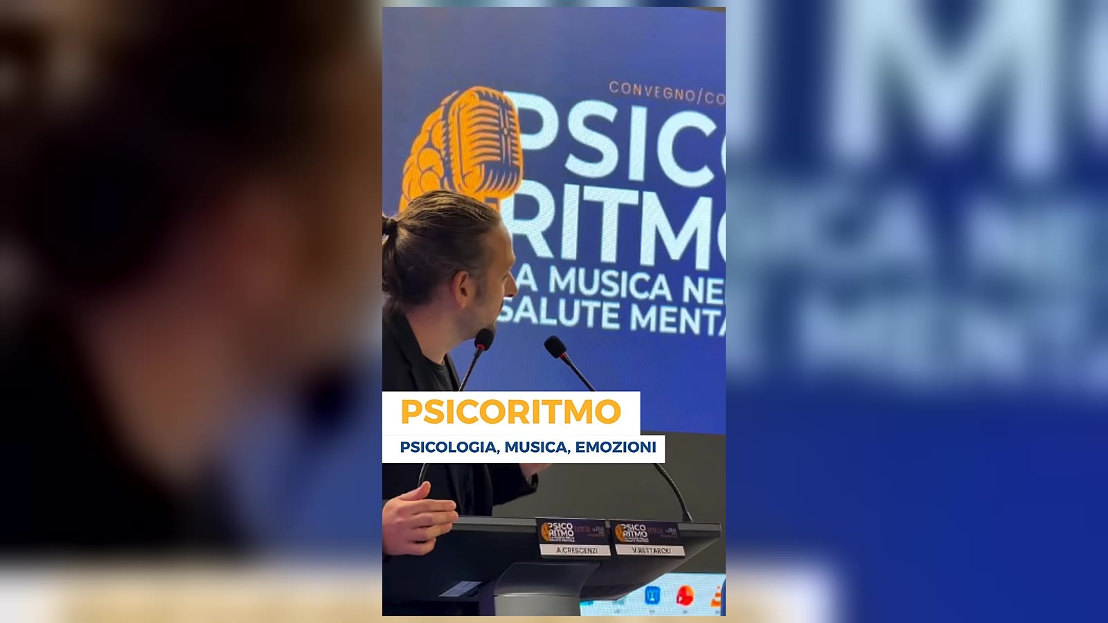 Il palco del convegno-concerto Psicoritmo nella Sala Teatro della ASL di Frosinone